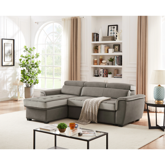96" Wide Sofa Chaise with Pull-Out Bed