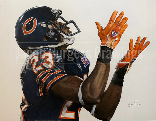 Devin Hester Colored Pencil Drawing Limited Edition Print Numbered To 300