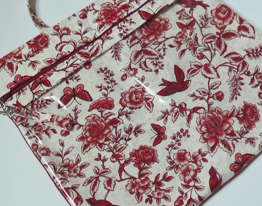 Dollbirdies Original Large Vinyl Front Project Bag, Cross Stitch Needle Arts Embroidery Hand Work Bag