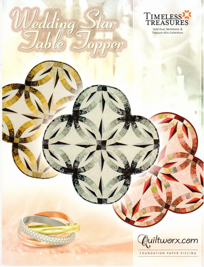 Wedding Star Table Topper Pattern, Quiltworx, #jnq00211P1, Judy Niemeyer, Quilting, Home Dec, Foundation Paper Piecing, Jelly Roll Friendly