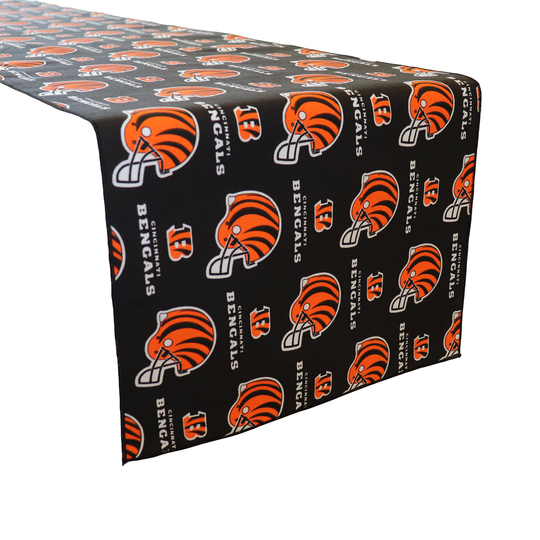 Cincinnati Bengals 100% Cotton Table Runner/Home Dining Décor Sports Events Holidays & Parties Tailgate