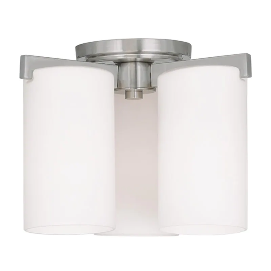 Livex Lighting Astoria 3-light Brushed Nickel Ceiling Mount Fixture