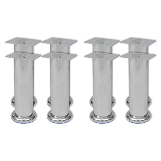 vidaXL 4 Round Sofa Legs Chrome Furniture Accessory Base Feet Multi Sizes