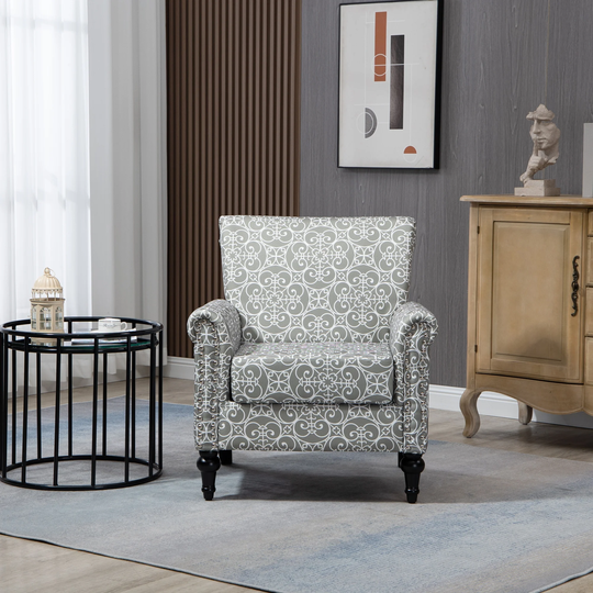 Mid-Century Upholstered Accent Chair Armchair with Nailhead and Tufted - 31"Wx30"Dx34"H