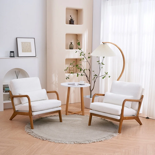 Upholstered Single Lounge Chair, Classic Mid-Century Modern Armchair