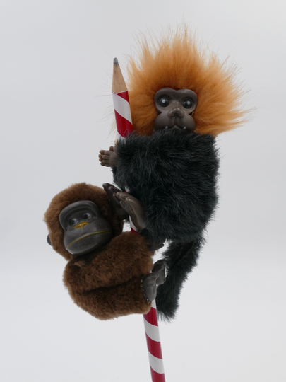 Pair Of 1980's Ape Monkey Pencil Huggers