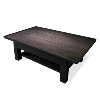The Origins Coffee Gaming Table In Onyx Finish, With Standard Top, With 3-leaf Expansion Top And The Ashwood Neoprene Mat, 62x38x20-inch