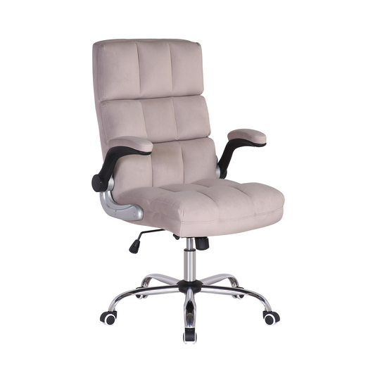 Porthos Home Tulsa Swivel Office Chair, Tufted Velvet, Chrome Legs