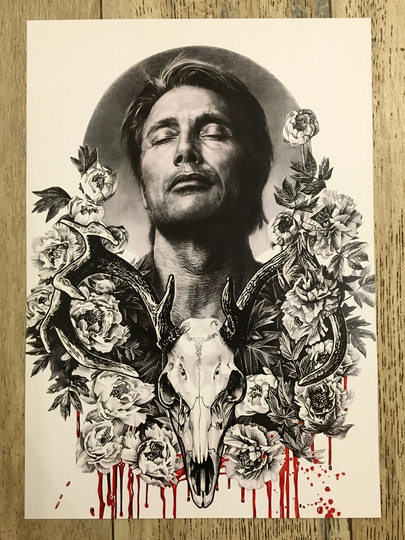 Original Pencil & Ink Drawing Of Hannibal Lecter. Mads Mikkelsen. Doctor Fan Art