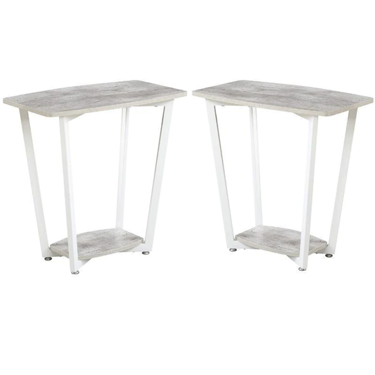 Graystone End Table in Gray and White Wood Finish - Set of 2 - 54 x 84