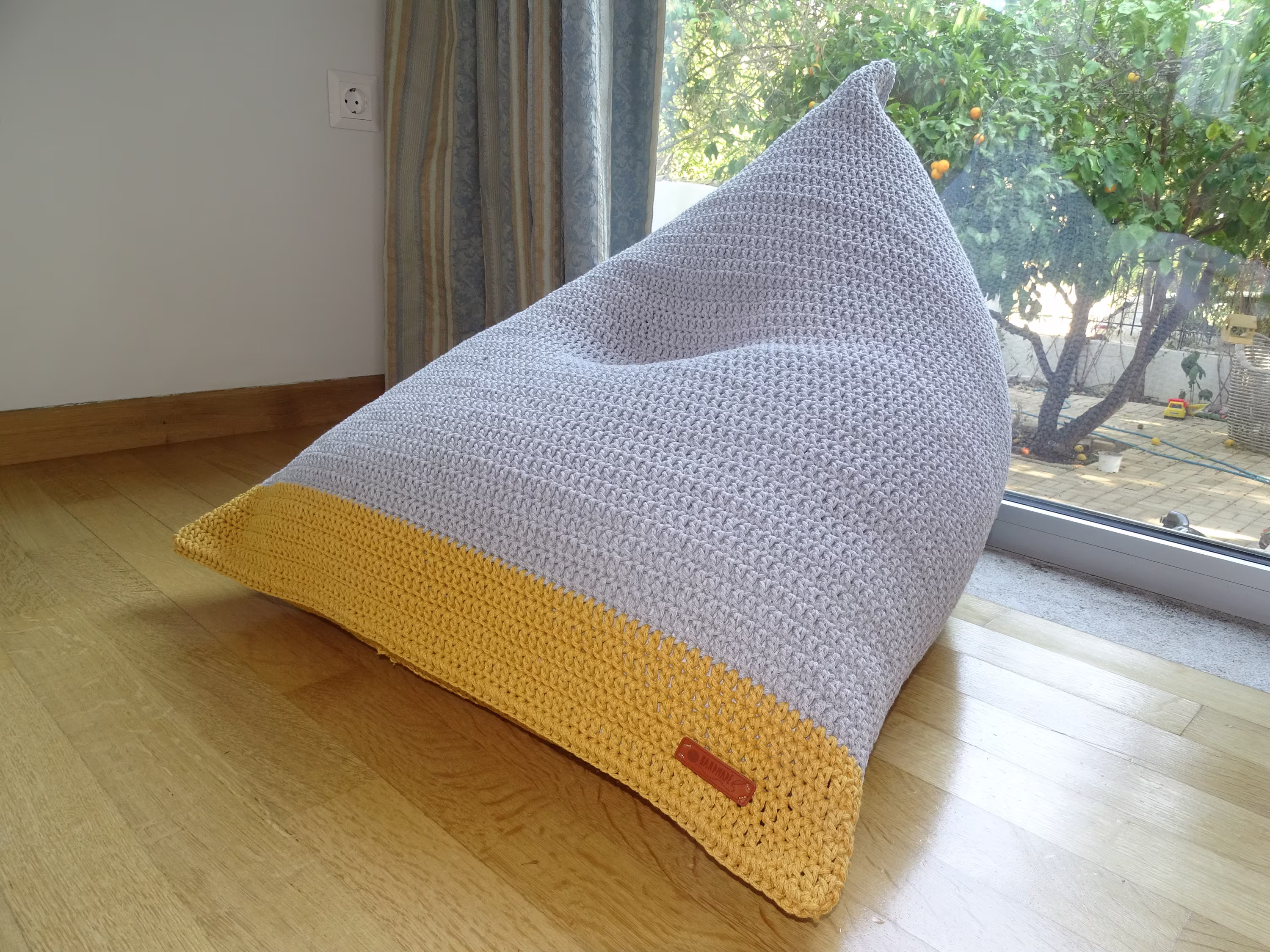 Bean Bag S/M/L/xl, Crochet Lounge Bean Chair For Nursery, Living Room, Daybed Room, Decorative Ottoman Pouf, Nursery Furniture