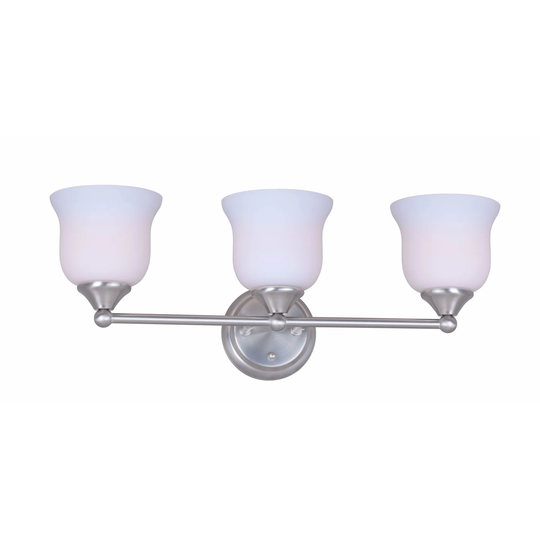 Forte Lighting 3 Light Bathroom Vanity Light with Satin Opal Glass