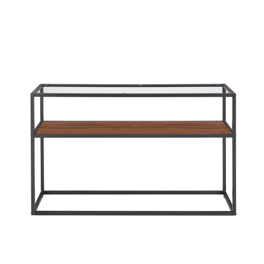 Glass Console Sofa Table, Modern Open Hallway Table, Narrow