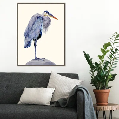 Heron Study II by Melissa Wang - Floater Frame Painting on Canvas