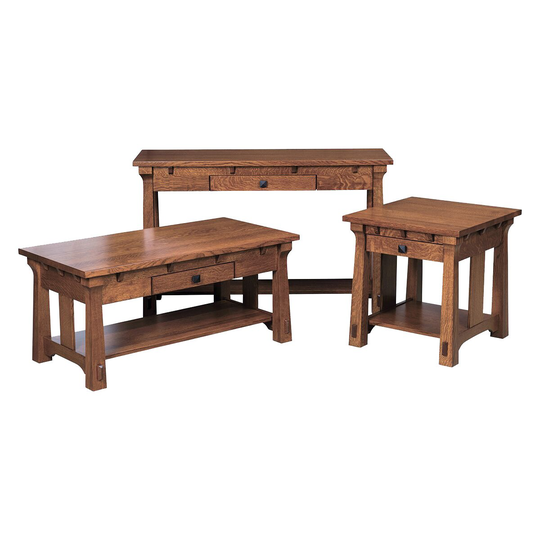 Dutchcrafters 48" Selba Solid Wood Sofa Table With Drawer, Quarter Sawn White Oak Michael's Cherry Stain - Amish Made in America