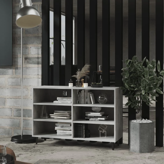 Sideboard Concrete Gray 40.7"x13.8"x27.6" Chipboard