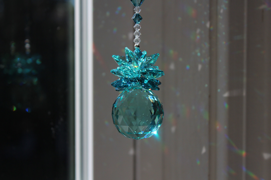 Light Turquoise - Power Of Color Sun Catcher Made With Swarovski Crystal 30mm Ball, Rainbow Maker, Window Prism
