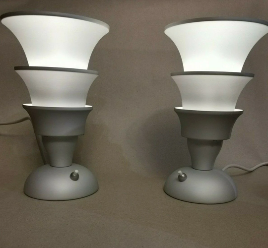 Vintage Pair Of Table Lamps Hollywood Collection By Matteo Thun For Tronconi 1989, Italian Design Table Lamps, 80S - 90S Lamps