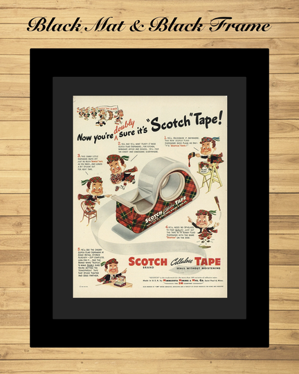 Scotch Tape Print Advertisement - Office Wall Decor Housewarming Gift Art Christmas Present Idea
