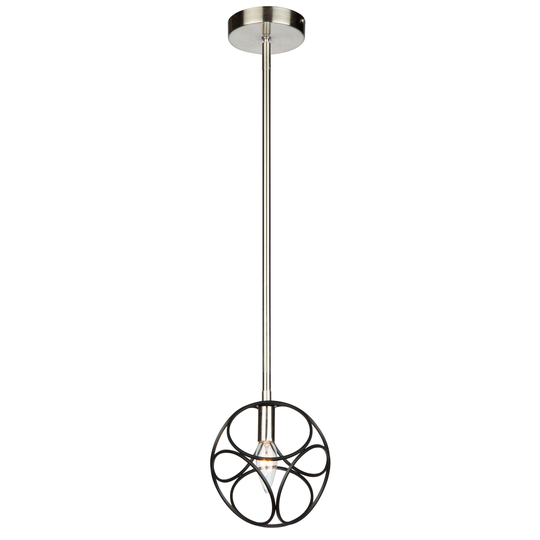Artcraft Sorrento Pendant Light in Matte Black & Satin Nickel