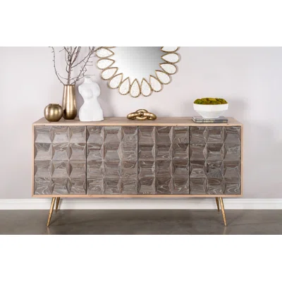 70.5" Wide Elm Solid Wood Sideboard