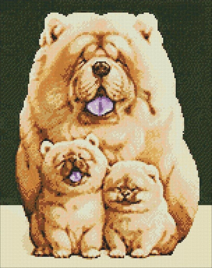 Fluffy Dog Diamond Painting Set By Wizardi. Wd187 Art Kit. Large Kit