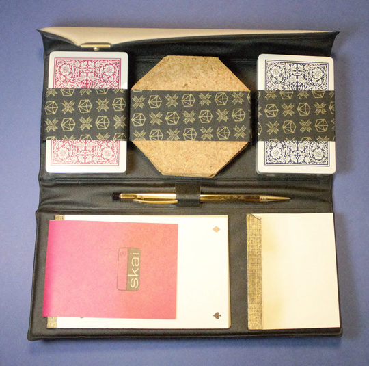 Vintage Card Game Party Night Skai Gift Set Playing Cards 2 Decks Gold Mechanical Pencil Promotional Nib Nos