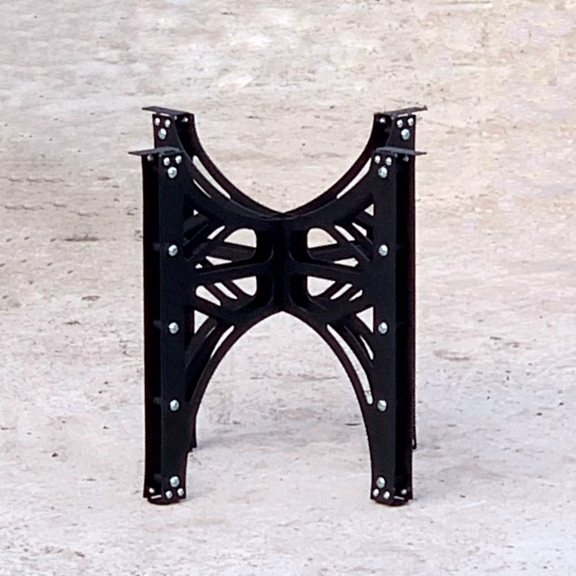 18" Table Legs, Metal Coffee Base, Steel Frame Black, Base For Glass Top