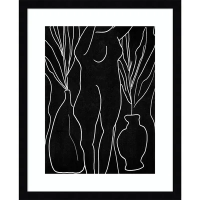 Summer Portrait I Woman and Vases - Picture Frame Painting Print on Paper