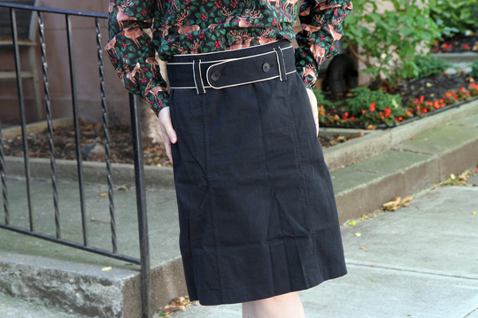 Dkny Black Pencil Skirt Size Xs, Belted Midi Skirt, High Wasted Cotton Donna Karan American Designer, Petite Casual