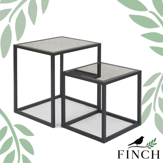 Finch Gramercy Mirrored Table, Black
