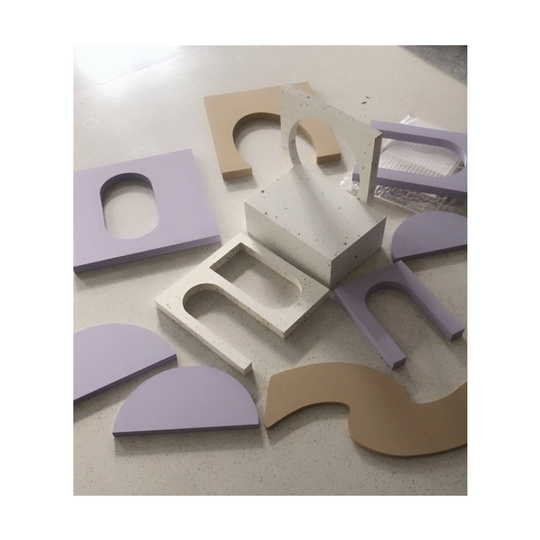 6 Pcs Set Colored Wood Blocks Ornaments/Jewelry Decor/Table Ornaments/Macaroon/Curvy/Squiggly/Wavy Decor/Photo Props/Customized Color