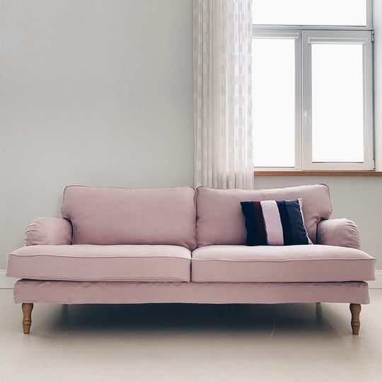 Stocksund 3-Seat Sofa Cover, Handmade Natural Linen Cotton Slipcover - Custom Made To Fit Ikea Stoksund 3 Seater Couch