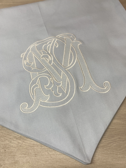 Linen Table Runner With Monogram, Wedding Decor, Bridal Gift, Housewarming Gift