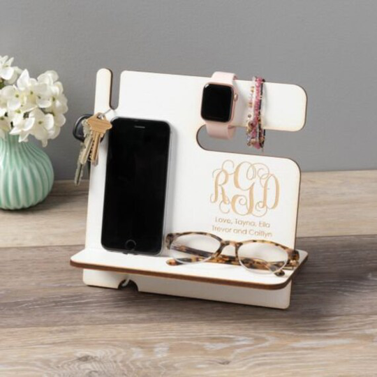 White Wood Desk Organizer, Office Pencil Holder, Aesthetic Stationery Storage, Custom Gift