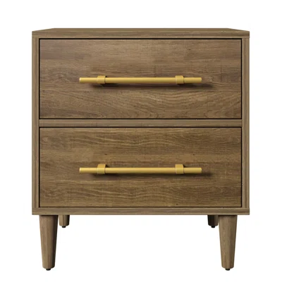 Mid-Century Modern 2-Drawer Nightstand, Bedside Furniture & Sofa Side End Table Dresser For Home, Bedroom Accessories, Office, College Dorm