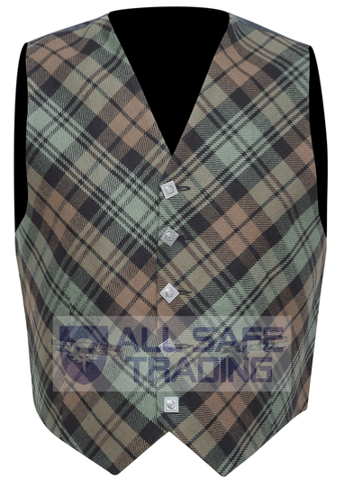 Clearance Sale Scottish/Irish Formal Cross Pattern Black Watch Weathered Tartan Waistcoat/Vest, Men Scottish Waistcoat Vest, Celtic, Highland