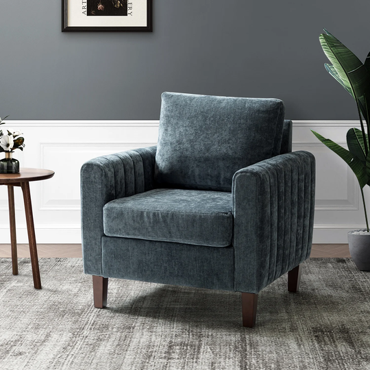 Hylonome Upholstered Accent Club Chair with Wood Legs