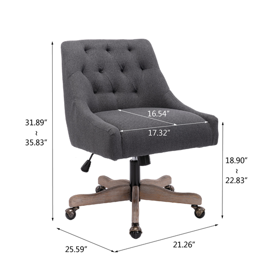 Lucy Swivel Modern Leisure Office Chair Charcoal Grey - 21.26"X31.89"
