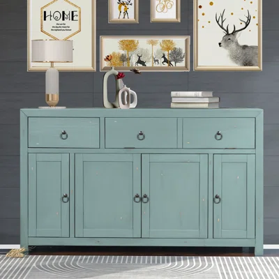 Adreon 13.8" Wide 2 Drawer Pine Solid Wood Sideboard