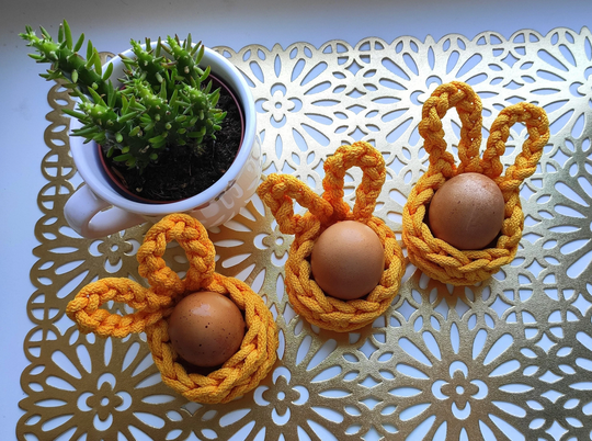 Easter Egg Cup, Set Cups, Table Decor, Crochet Cozies, Egg Bunny, Gift, Kitchen Decoration