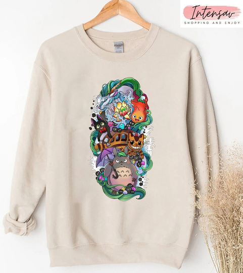 studio Ghibli Comfort Colors® Shirt, Anime Spirited Away My Neighbour Totoro, Mononoke, Shirt