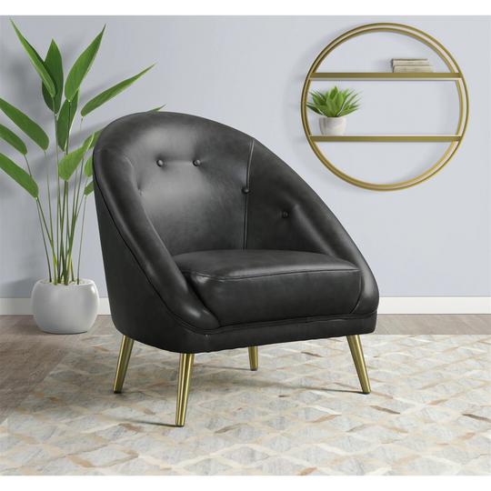 Picket House Furnishings Taya Chair with Gold Legs In Magnetite