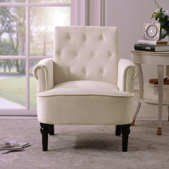 Button Tufted Club Chair Accent Armchairs