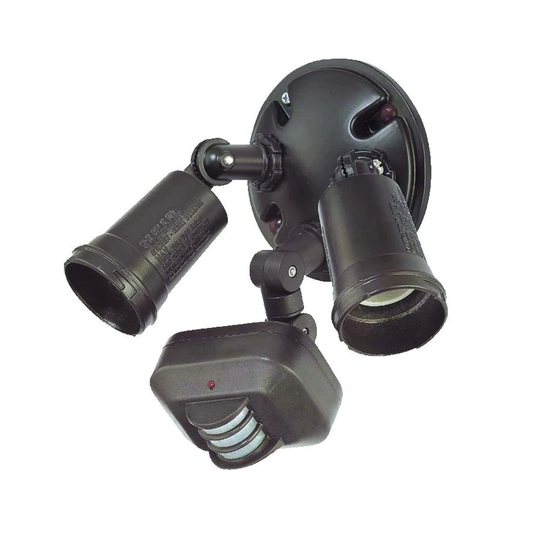 Motion Activated 2-Light Architectural Bronze Outdoor Light Fixture