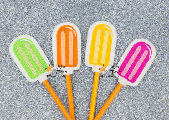 Felt Feltie Pencil Topper - Assorted Summer Popsicle | Eraser Toppers Birthday Party Favor Non Food Treat Goody Bags