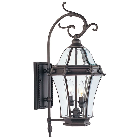 Giuseppe Lighting Two Light Outdoor Wall Lantern Fleur de Lis Bronz - Exact Size