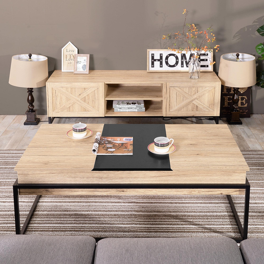 Wood Lift Top Coffee Table with Storage