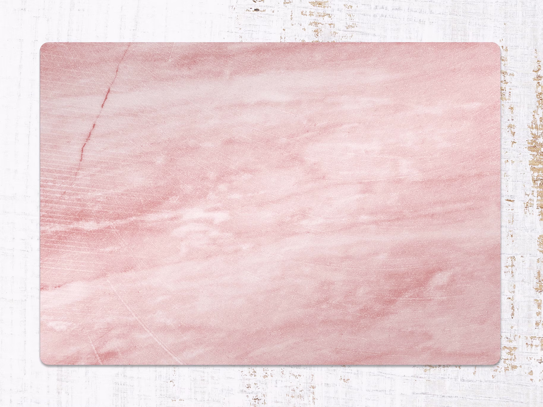 Pink Brush Chair Mat, White Vinyl Floor Orange Protective Stone Splat Area Rug, Housewarming Gift, Splash Mat