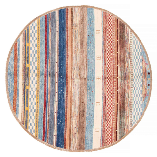 ECARPETGALLERY Hand-knotted Pak Finest Gabbeh Multi Color Wool Rug - 6'7 x 6'7